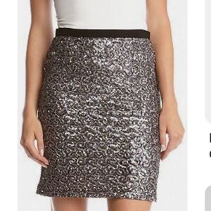 Karen Kane Sequined Leopard Print Mini Skirt trending Size Large